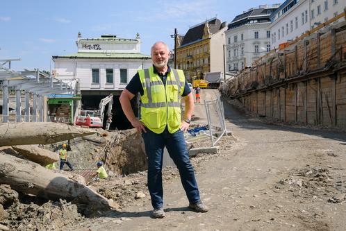 Walter Zemen in the U4 Construction Site - Vienna